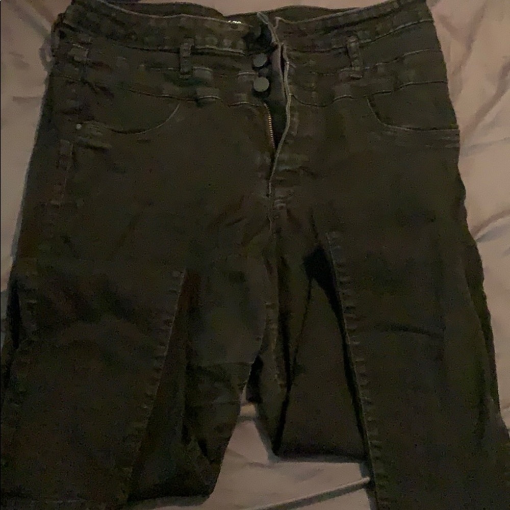 High waist black jeans